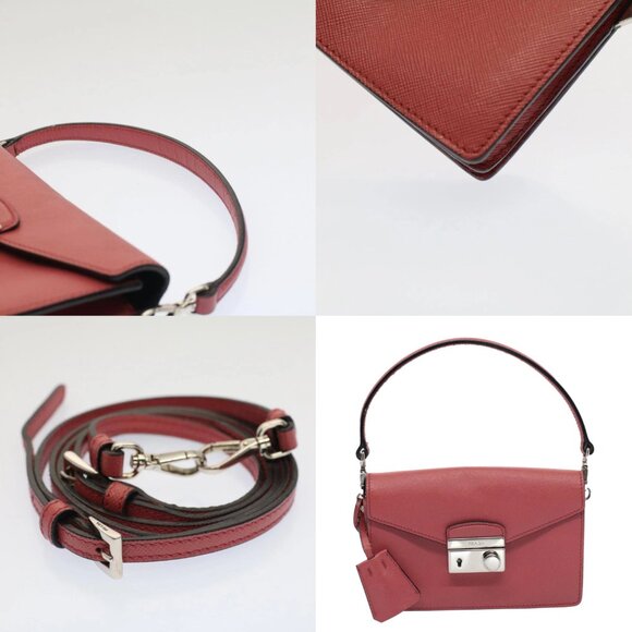 PRADA Mini Hand Bag Safiano leather 2way Pink Auth am4942V - Picture 12 of 14